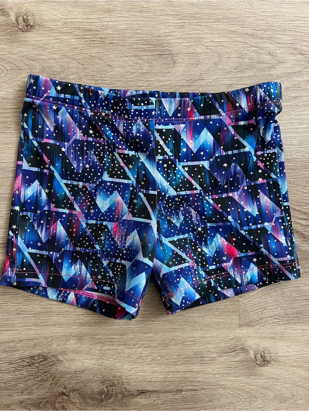 Girls Gymnastics Stretchy Shorts Blue Stars Danskin 6-6X